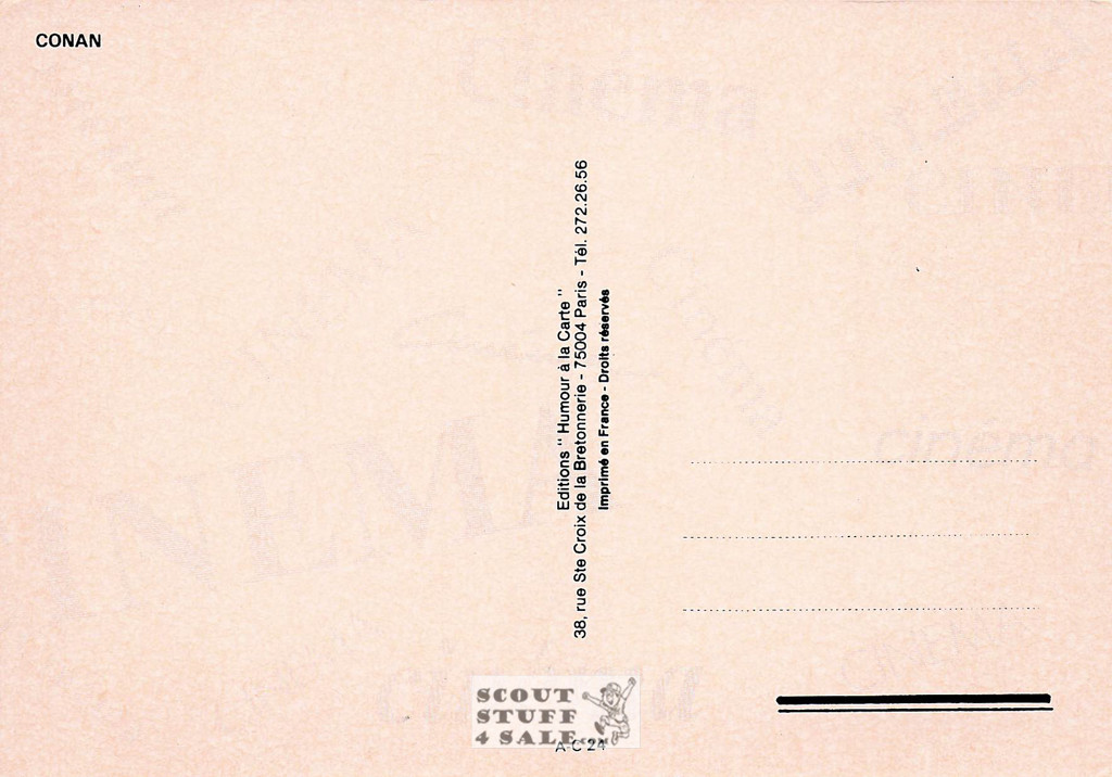 Conan The Barbarian French Postcard, Schwarzenegger, Editions Nugeron #AC24