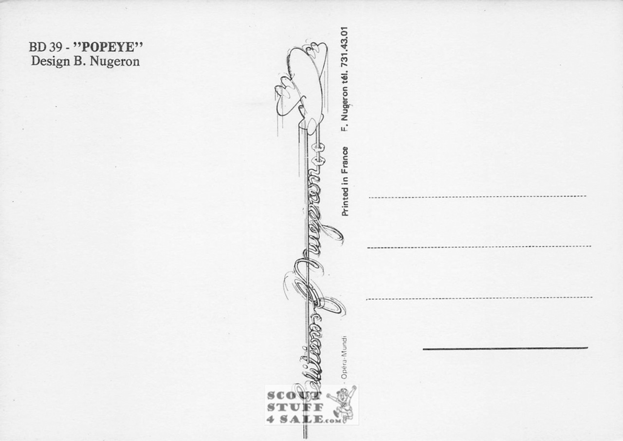 Popeye French Comic Postcard, Editions Nugeron #BD39