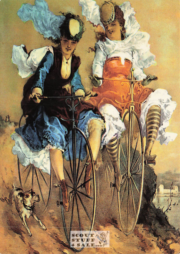 Vintage French People on Bicycle Postcard, Editions Nugeron #C12