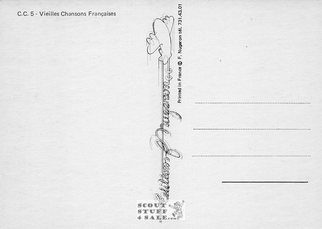 Frere Jacques Old French Songs Series Postcard, Editions Nugeron #CC5