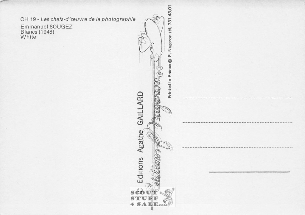 Emmanuel Sougez Photography (1948) French Postcard, Editions Nugeron #CH19
