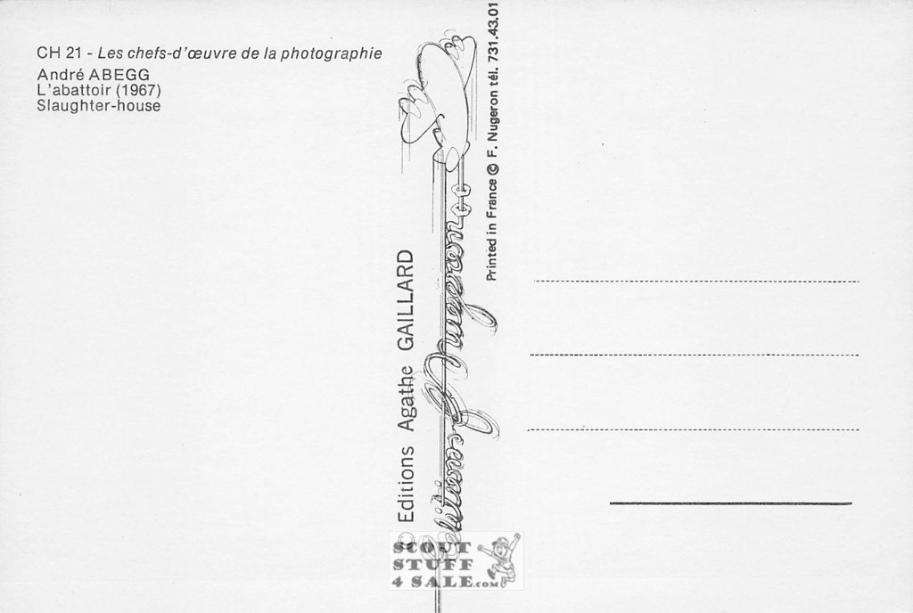 Andre Abegg Photography (1967) French Postcard, Editions Nugeron #CH21