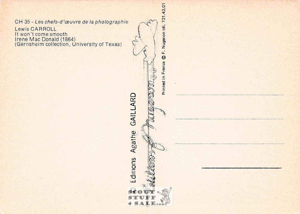 Lewis Carroll Photography (1864) French Postcard, Editions Nugeron #CH35