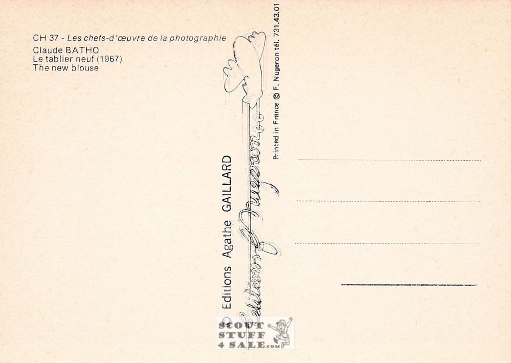 Calaude Batho Photography (1967) French Postcard, Editions Nugeron #CH37