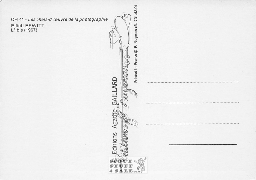 Elliott Erwitt Photography (1967) French Postcard, Editions Nugeron #CH41