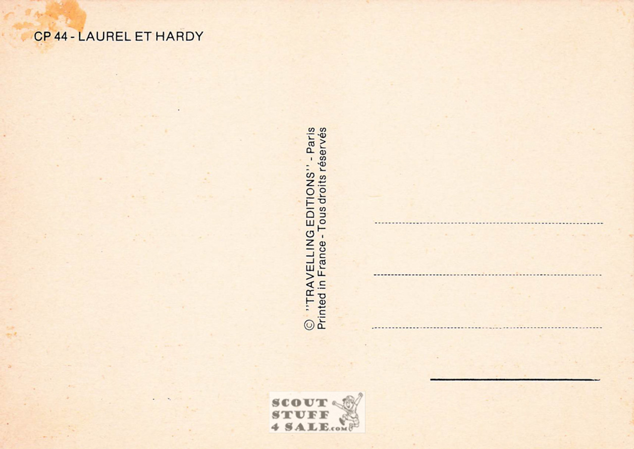 Laurel and Hardy Black/White French Movie Postcard, Editions Nugeron #CP44