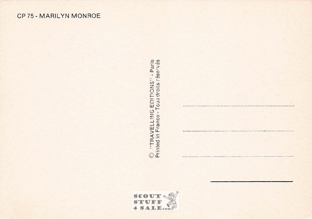 Marilyn Monroe Black/White French Movie Postcard, Editions Nugeron #CP75