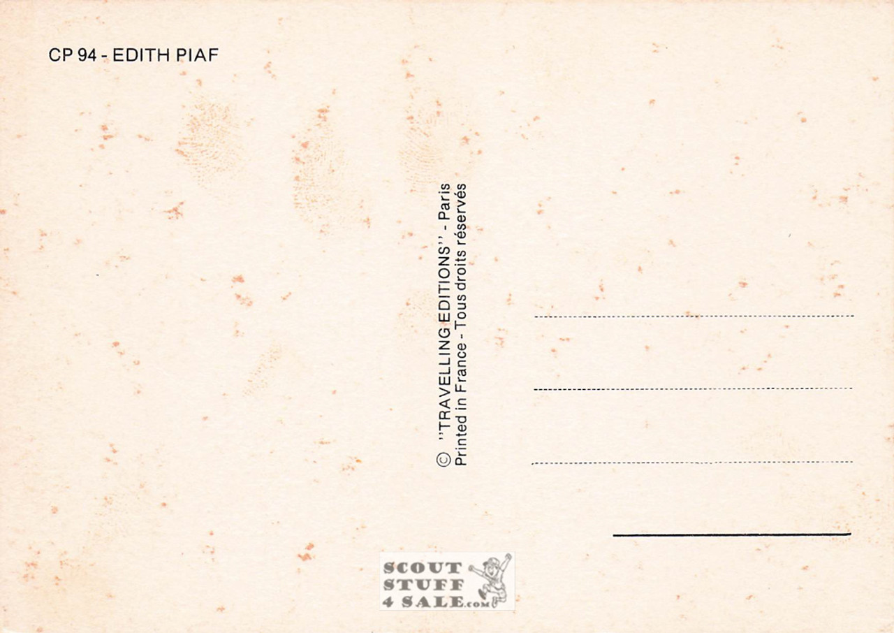 Edith Piaf Black/White French Movie Postcard, Editions Nugeron #CP94