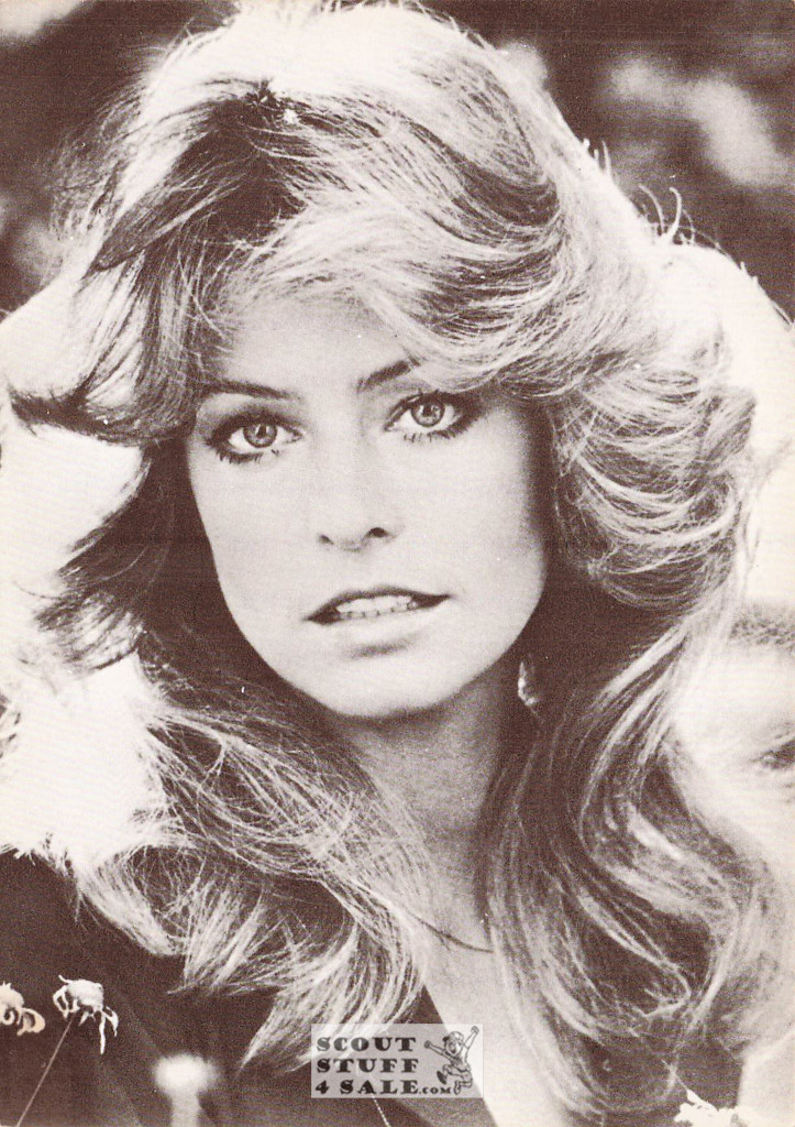 Farah Fawcett Black/White French Movie Postcard, Editions Nugeron #CP125