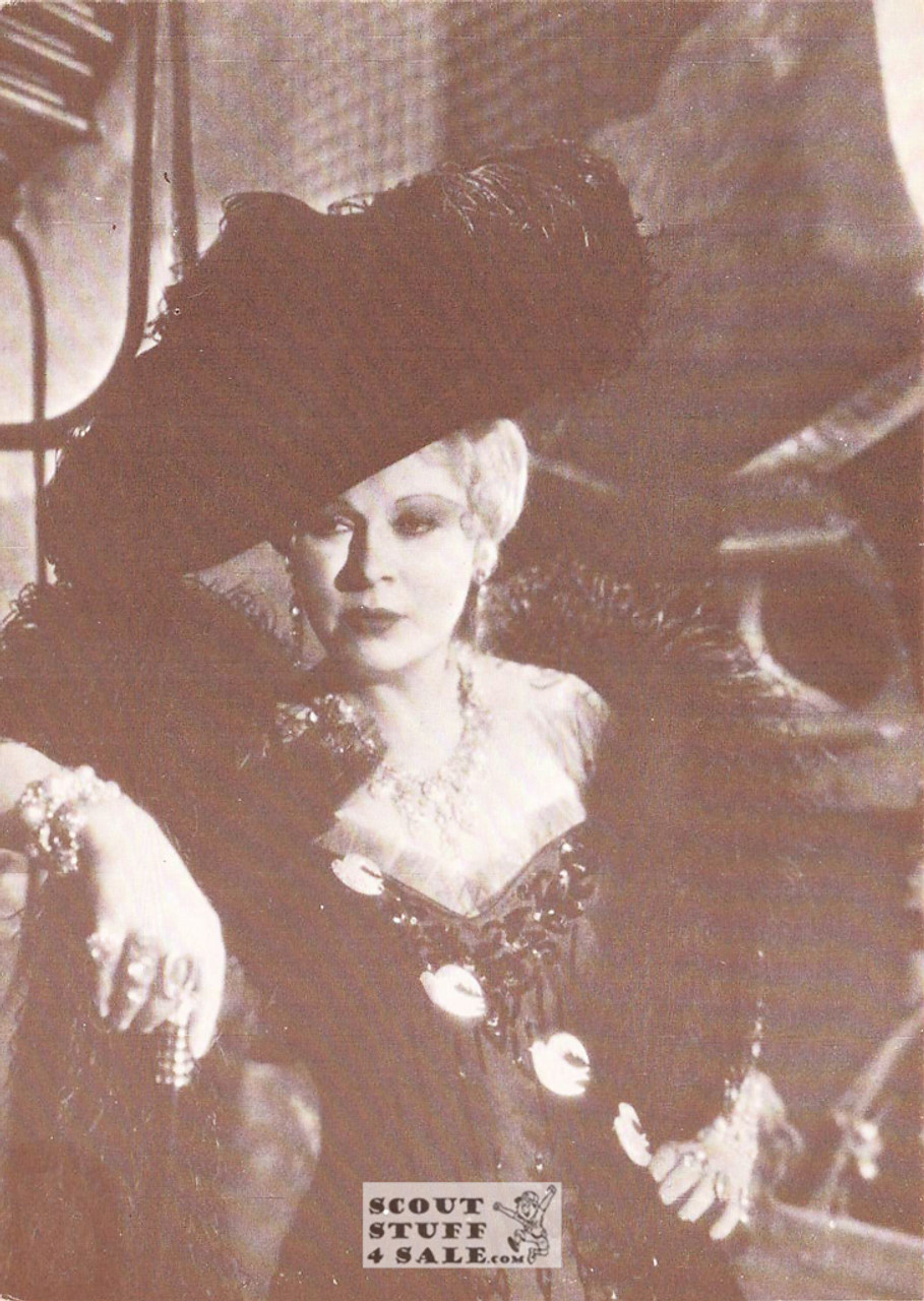 Mae West Black/White French Movie Postcard, Editions Nugeron #CP127