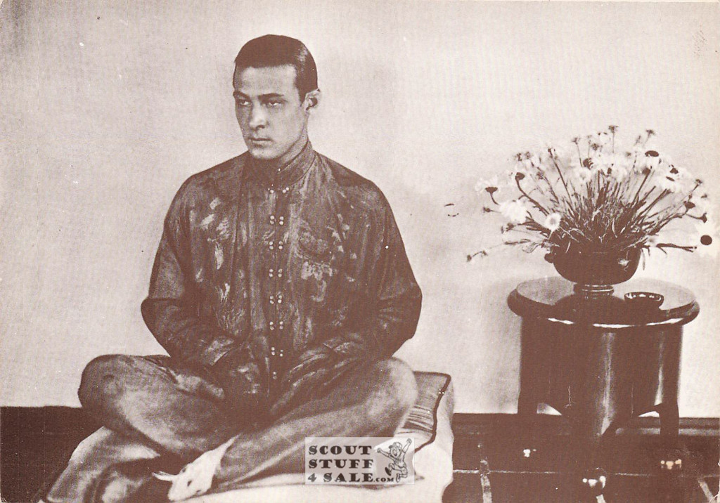 Rudolpf Valentino Black/White French Movie Postcard, Editions Nugeron #CP128