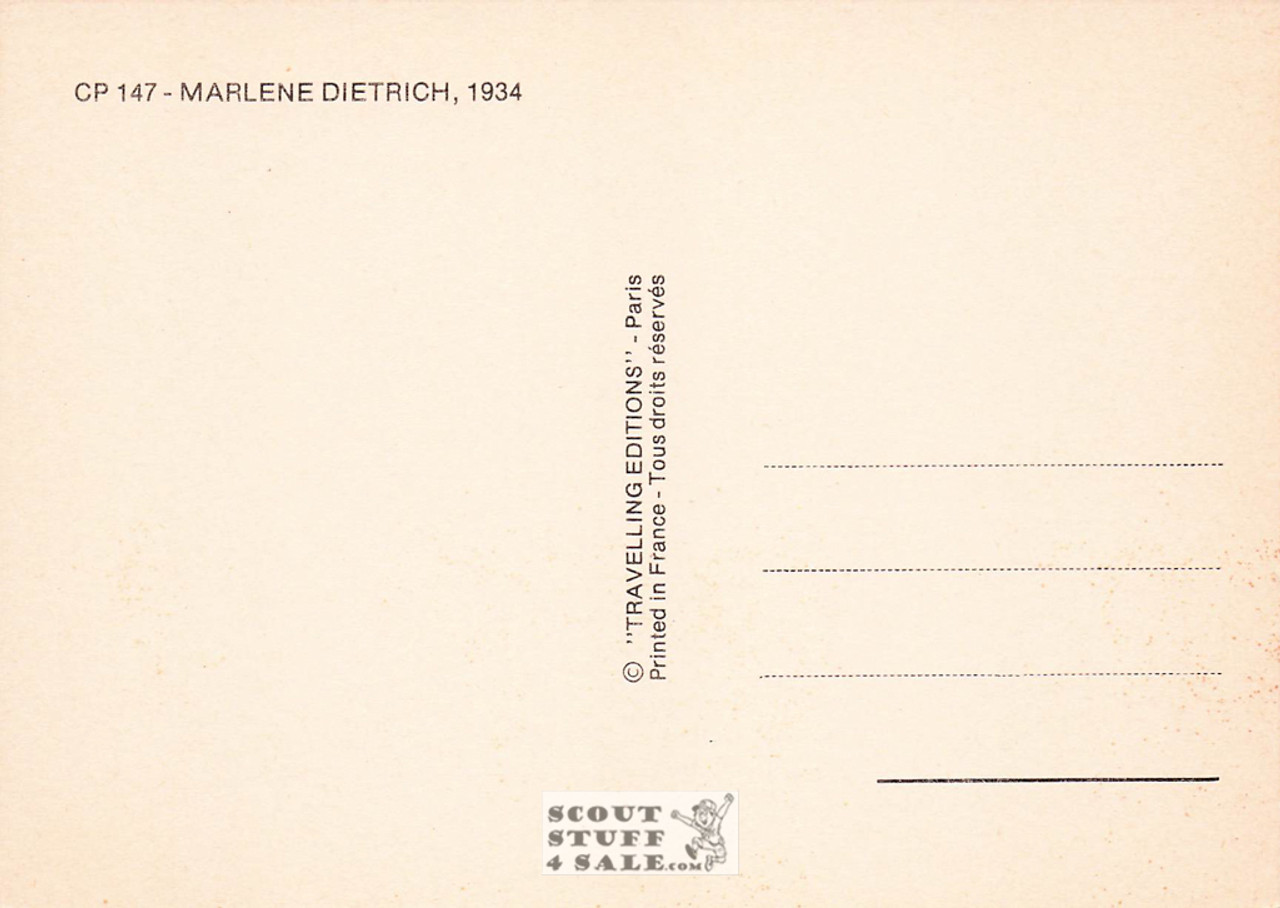 Marlene Dietrich Black/White French Movie Postcard, Editions Nugeron #CP147