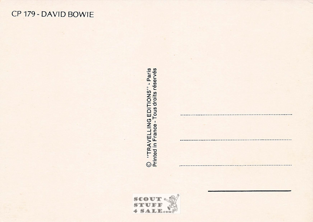 David Bowie Black/White French Movie Postcard, Editions Nugeron #CP179