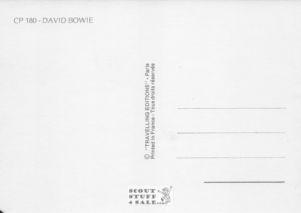 David Bowie Black/White French Movie Postcard, Editions Nugeron #CP180