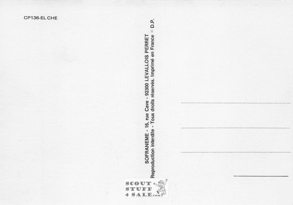 El Che Black/White French Movie Postcard, Sofraneme #CPS136