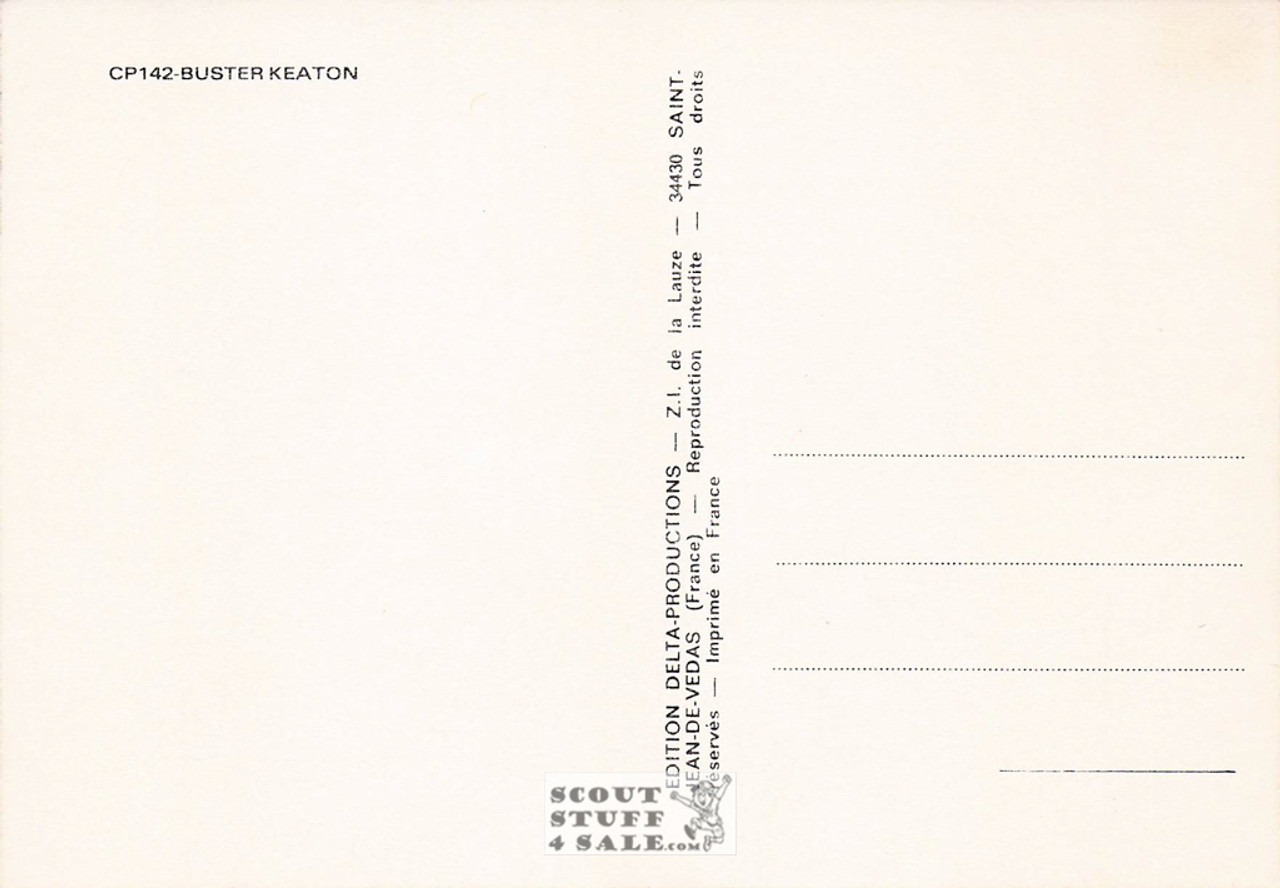 Buster Keaton Black/White French Movie Postcard, Delta Productions #CPS142