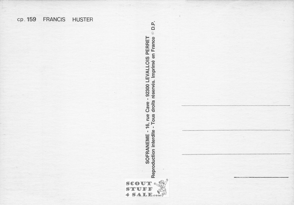 Francis Huster Black/White French Movie Postcard, Sofraneme #CPS159