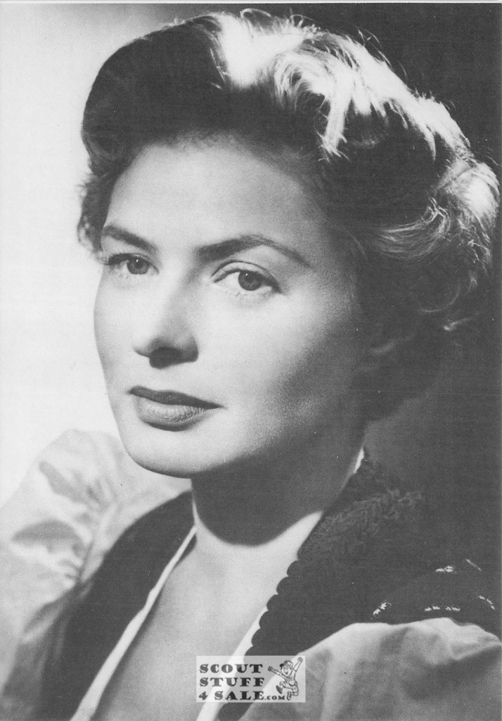 Ingrind Bergman Black/White French Movie Postcard, Sofraneme #CPS277