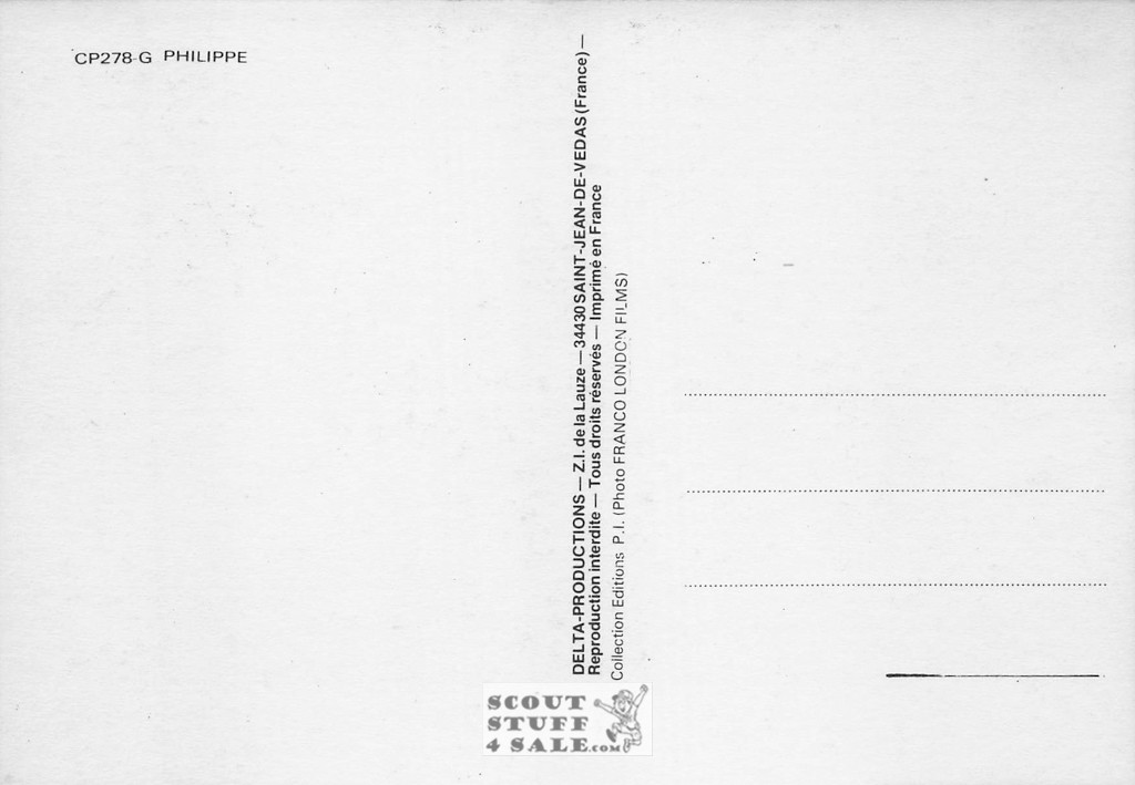 Gerard Philipe Black/White French Movie Postcard, Delta Productions #CPS278