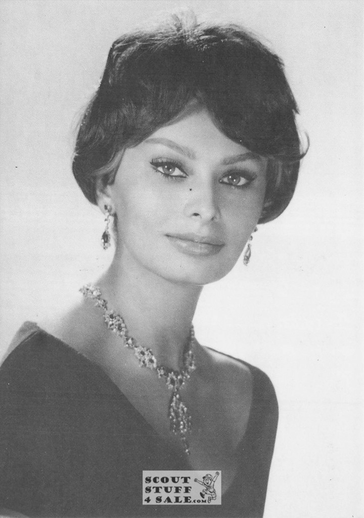 Sophia Loren Black/White French Movie Postcard, Sofraneme #CPS279