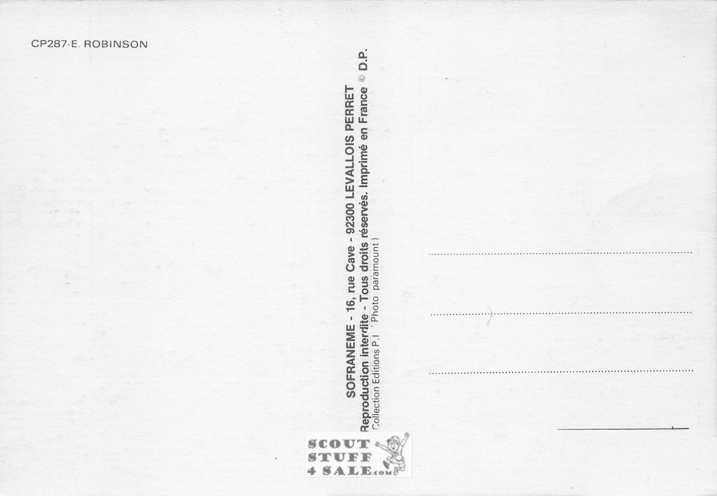 Edward Robinson Black/White French Movie Postcard, Sofraneme #CPS287