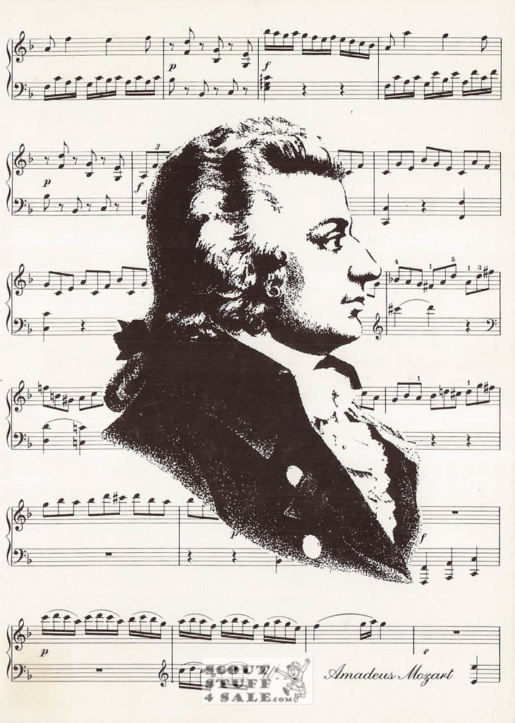 Mozart Black/White French Postcard, Delta Productions #CPS357