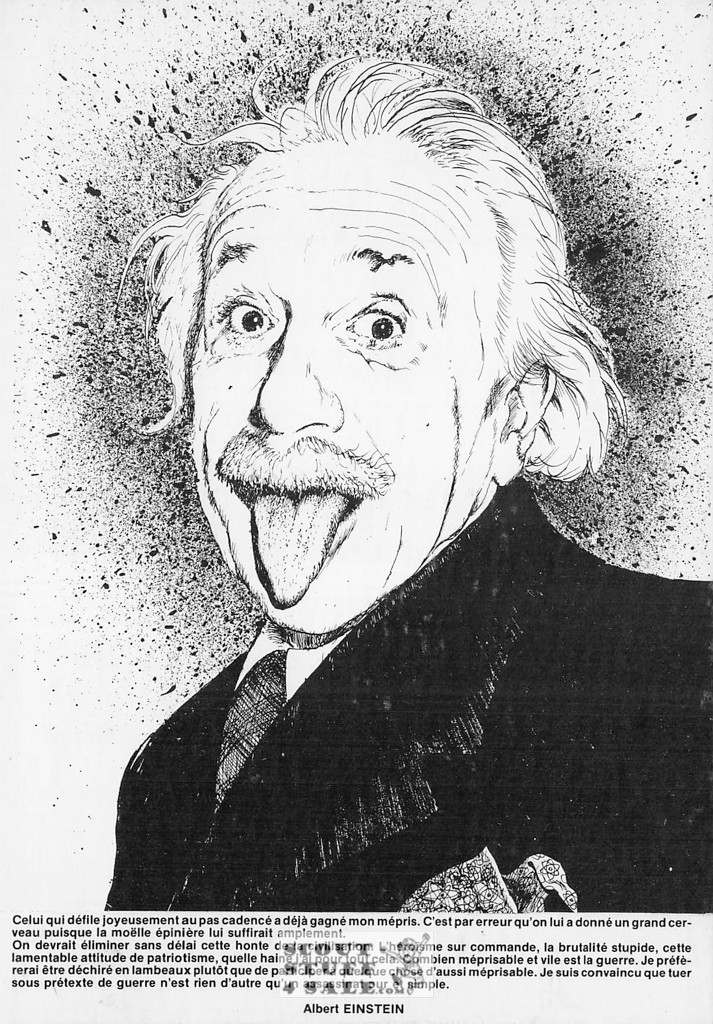 Albert Einstein Black/White French Postcard, Sofraneme #CPS359