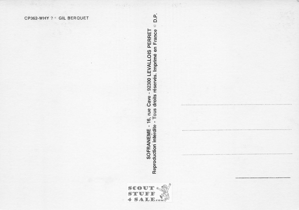 Why? By Gil Berquet Black/White French Postcard, Sofraneme #CPS362