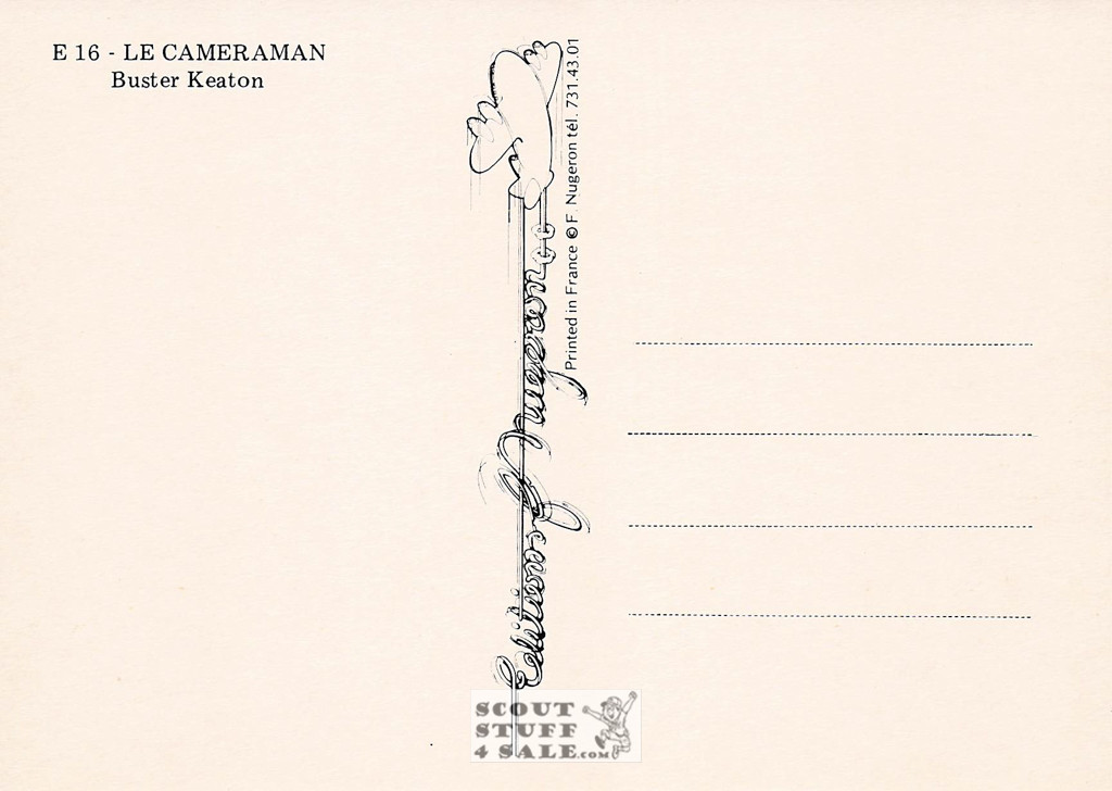 The Cameraman French Movie Poster Postcard, Buster Keaton, Ed. Nugeron #E16