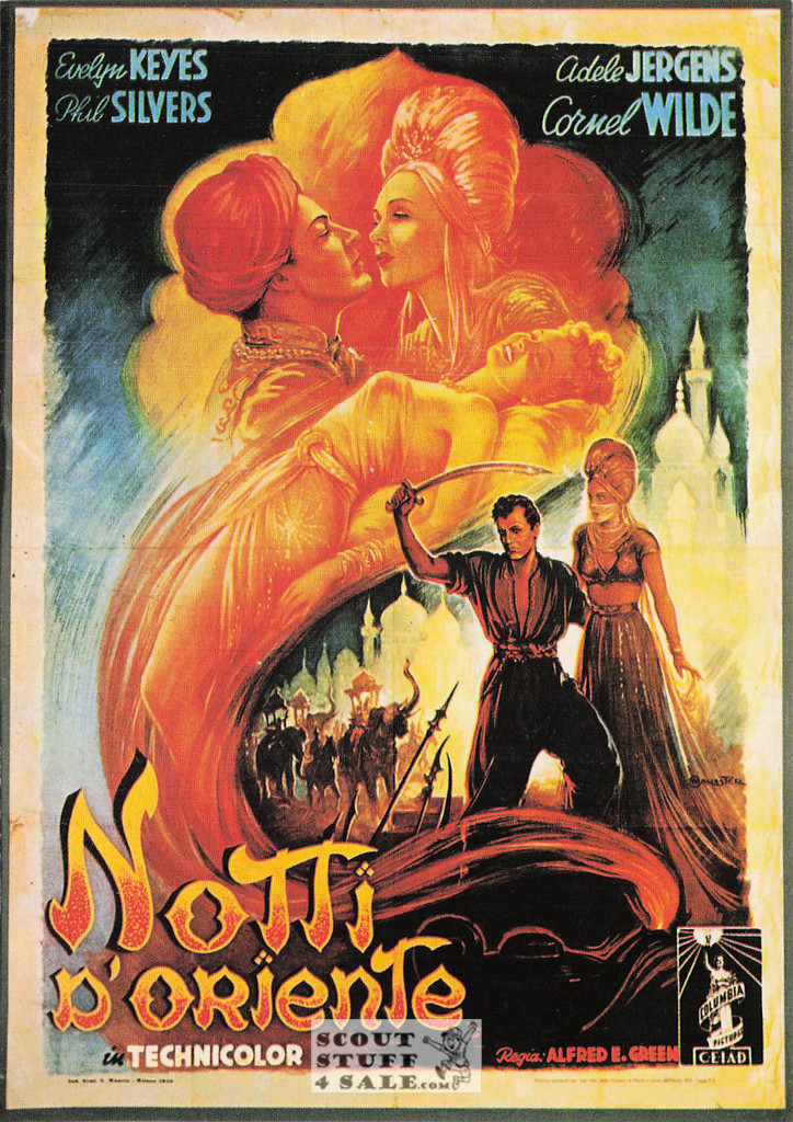 Arabian Nights French Movie Poster Postcard, Cornel Wilde, Editions Nugeron #E27