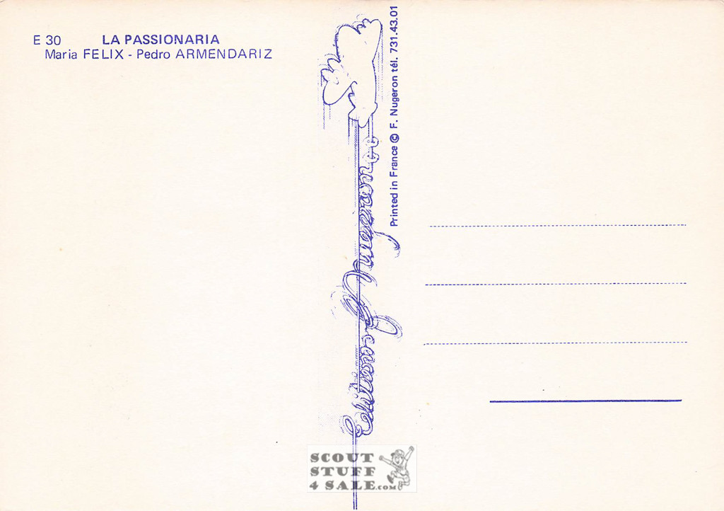 The Passionate One French Movie Poster Postcard, Editions Nugeron #E30