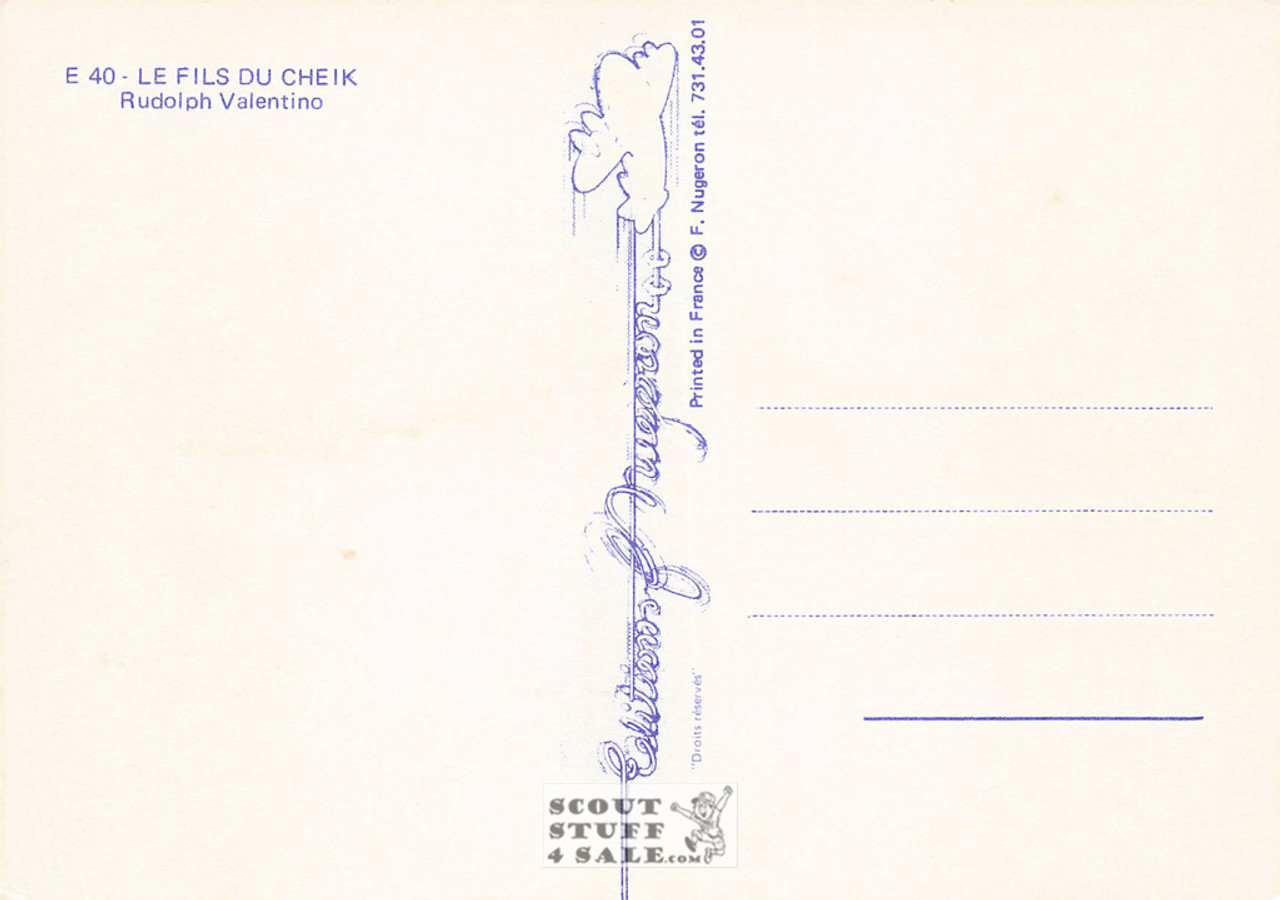 Son of the Sheik French Movie Poster Postcard, Rudolph Valentino,  Nugeron #E40