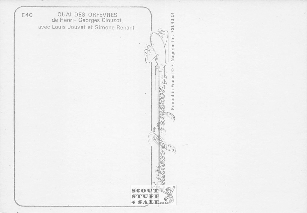 Goldsmith's Quay French Movie Poster Postcard, Editions Nugeron #E40