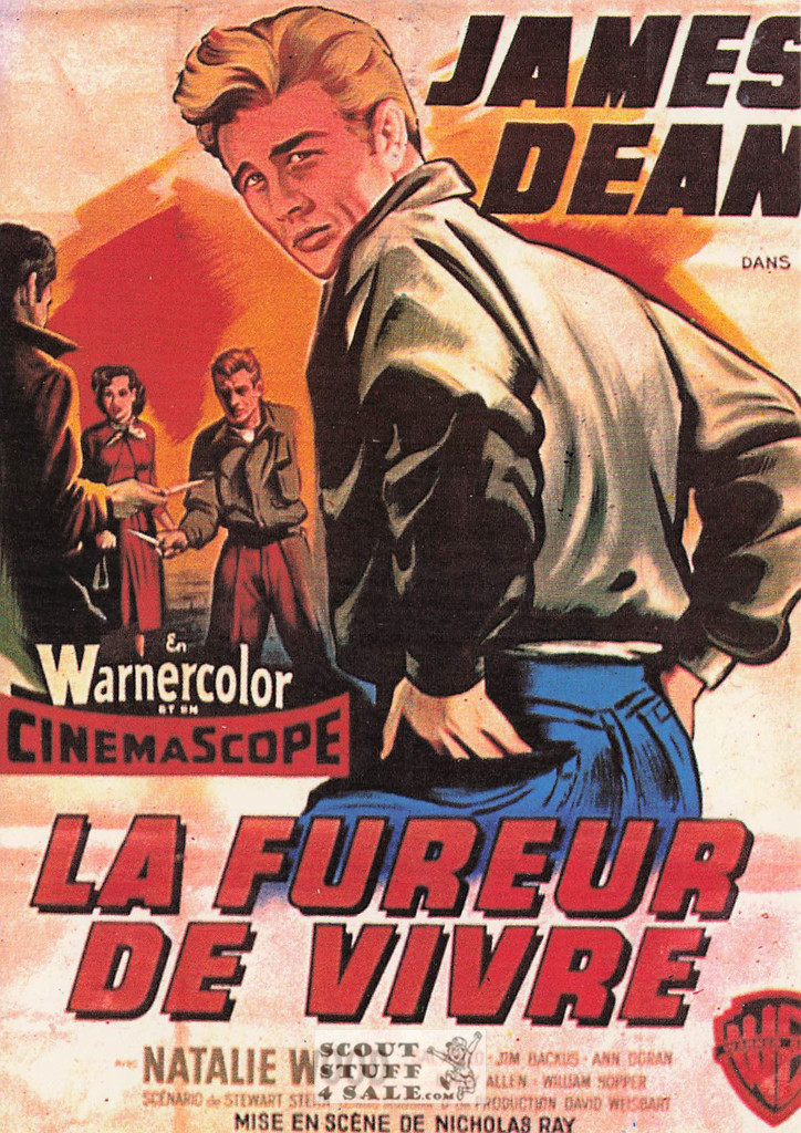 Rebel Without a Cause French Movie Poster Postcard, James Dean, Nugeron #E50