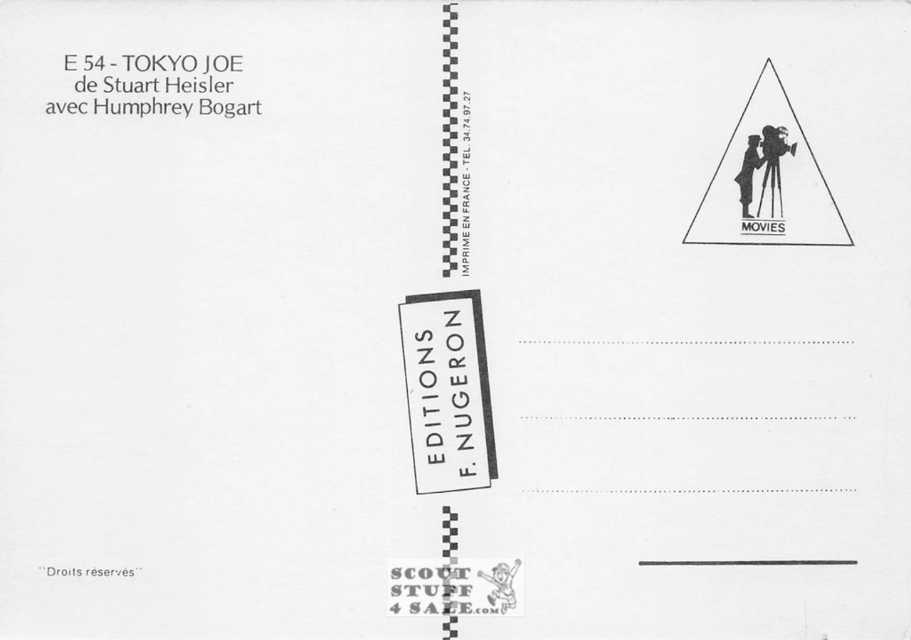 Tokyo Joe French Movie Poster Postcard, Humphrey Bogart, Editions Nugeron #E54