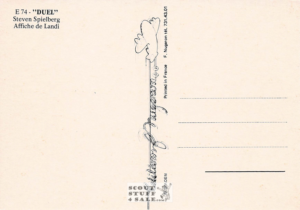 Duel French Movie Poster Postcard, Steven Spielberg, Editions Nugeron #E74