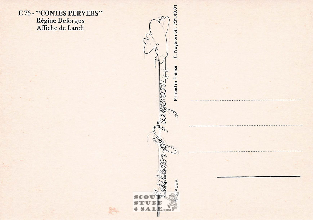 Erotic Tales French Movie Poster Postcard, Editions Nugeron #E76