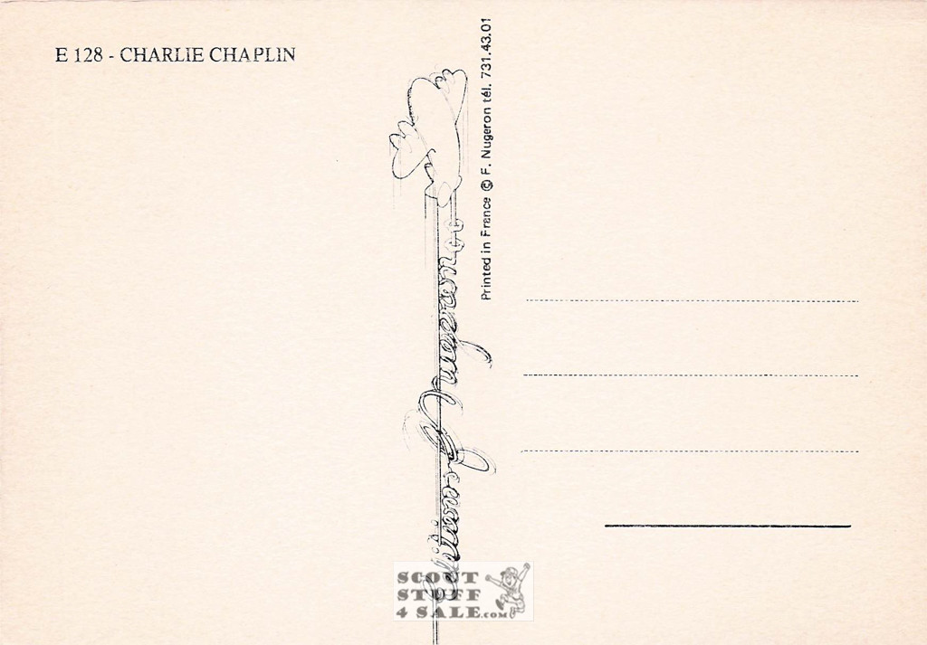 Charlie Chaplin French Movie Postcard, Editions Nugeron #E128