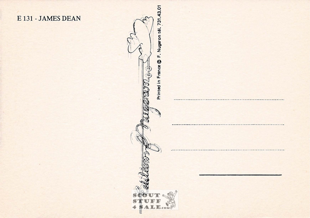 James Dean French Movie Postcard, Editions Nugeron #E131