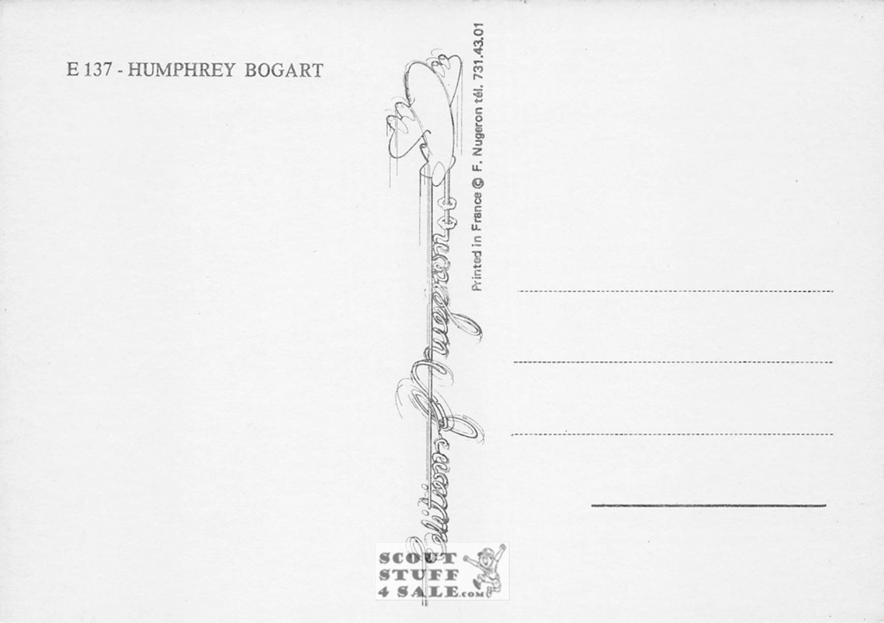Humphrey Bogart French Movie Postcard, Editions Nugeron #E137