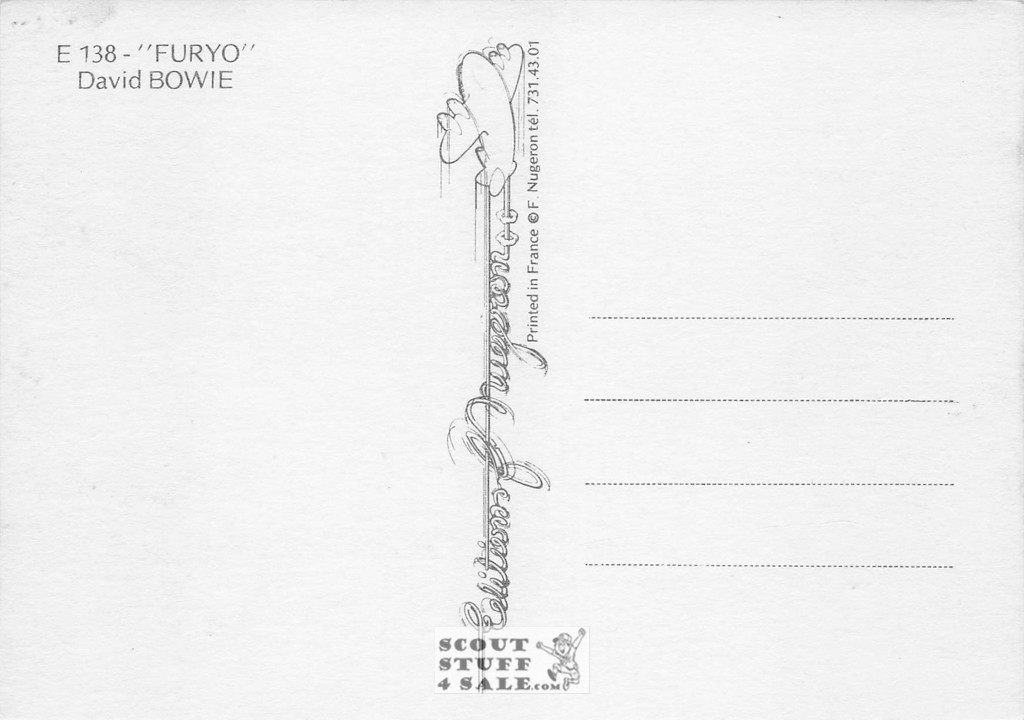 Merry Christmas Mr. Lawrence French Movie Poster Postcard, David Bowie, #E138