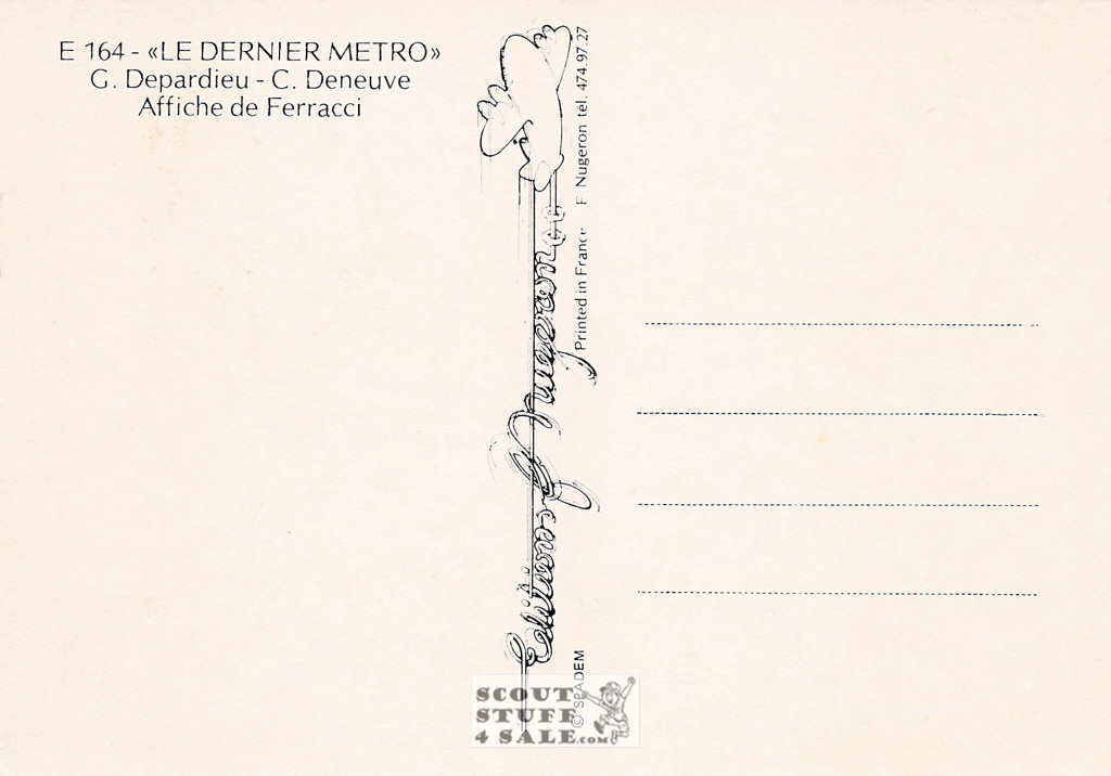 The Last Metro French Movie Poster Postcard, Editions Nugeron #E164