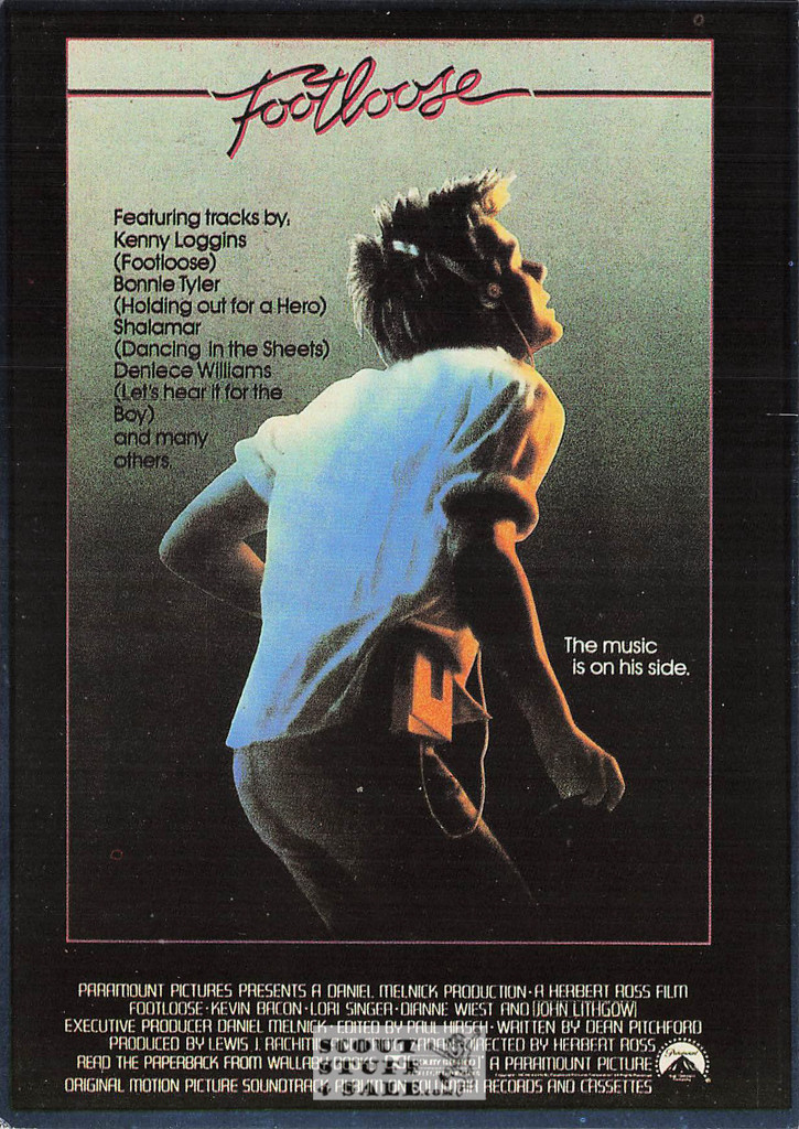 Footloose French Movie Poster Postcard, Kevin Bacon, Editions Nugeron #E175