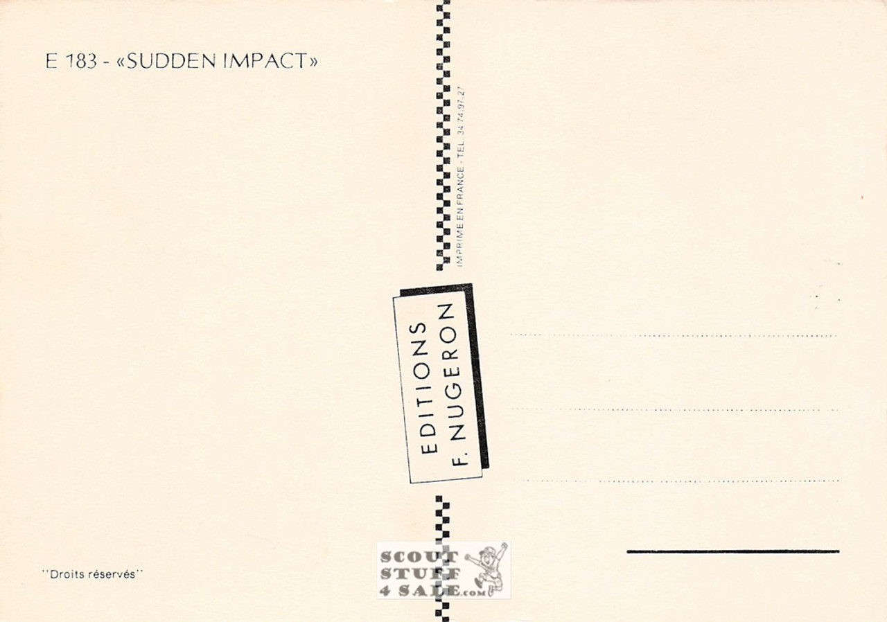 Sudden Impact French Movie Poster Postcard, Clint Eastwood, Editions Nugeron #E183