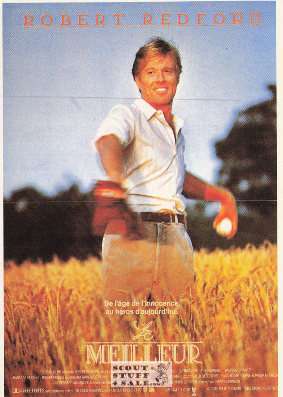 The Natural French Movie Poster Postcard, Robert Redford, Editions Nugeron #E192