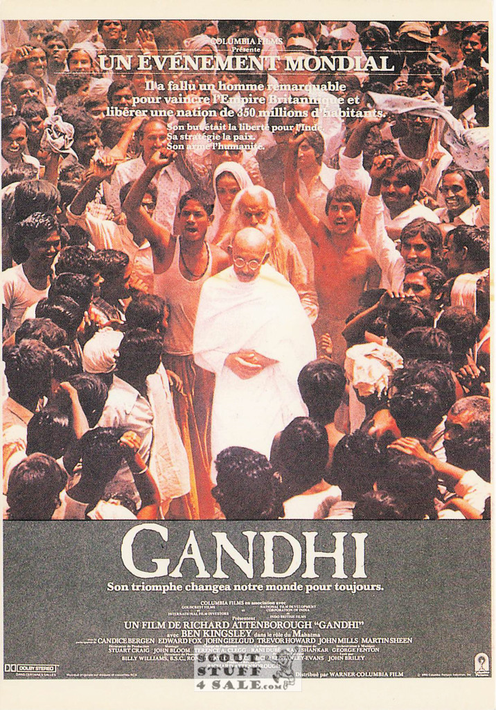 Gandhi French Movie Poster Postcard, Ben Kingsley, Editions Nugeron #E207