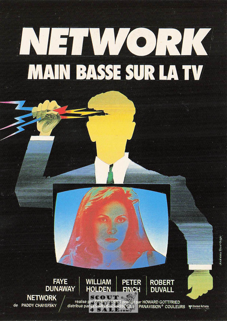 Network French Movie Poster Postcard, Faye Dunaway, Editions Nugeron #E247