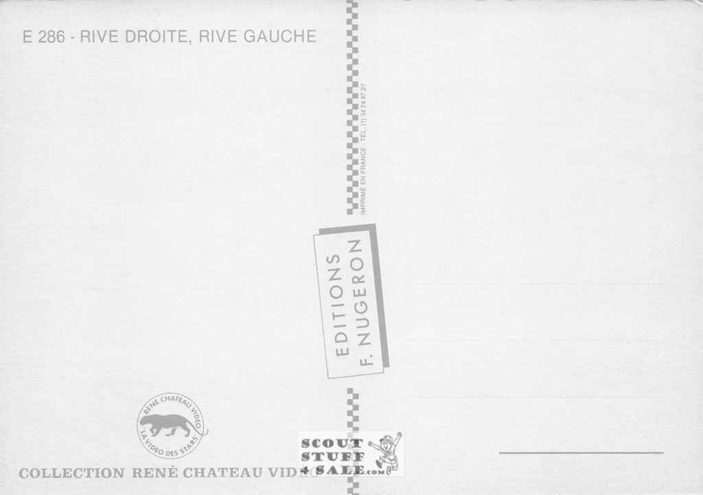 Right Bank Left Bank French Movie Poster Postcard, Editions Nugeron #E286