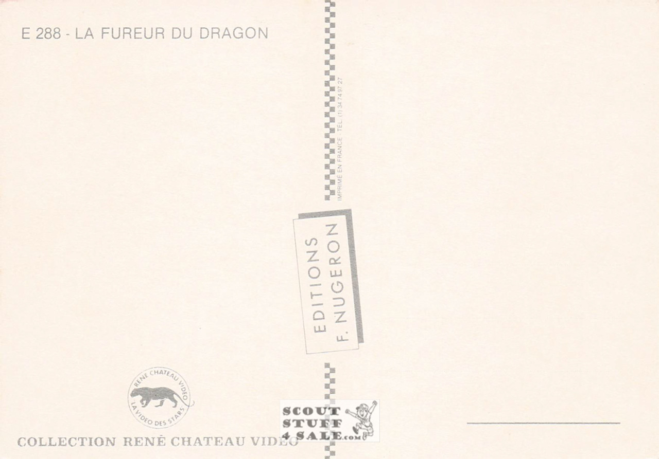 Return of the Dragon French Movie Poster Postcard, Bruce Lee, Nugeron #E288