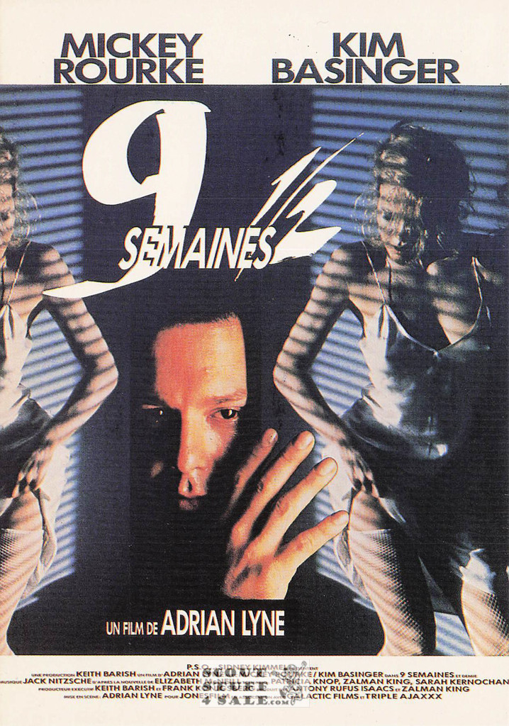 9 1/2 Weeks French Movie Poster Postcard, Michy Rourke, Ed. Nugeron #E313